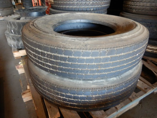 (2) 11R22.5 STEER TIRES