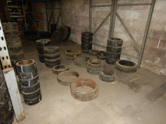 LOT OF SOLID TIRES,  15.5 X 6 X 10, 400 X 8, 400 X 8 -3, 4.80 - 8, 16-1/4 X