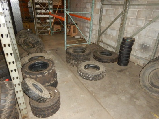 LOT OF FORKLIFT TIRES,  7.50 X 16, 7.50 X 10, 30 X 8 X 15, 23 X 10 X 12, &