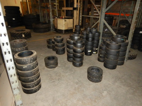 LOT OF SOLID TIRES,  13.5 X 5.5 X 8, 10 X 5 X 6.5, 13.5 X 5.5 X 8, 14 X 5 X