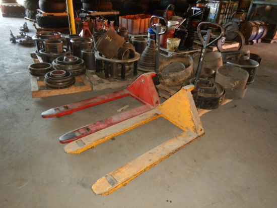 (2) PALLET JACKS  (RED ONE WORKS)