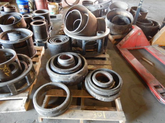 (3) PALLETS WITH PRESS PLATES & CAGES  (VARIOUS SIZES)