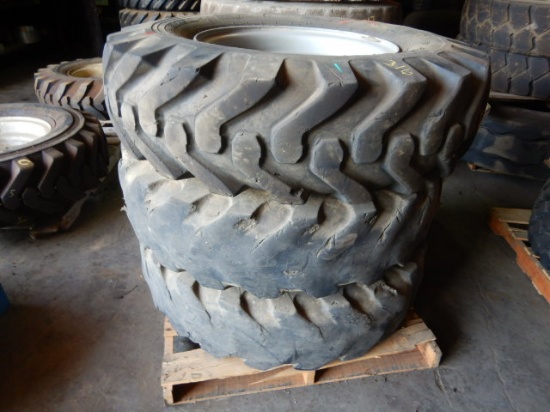 (3) 13.00 - 24 TIRES,  FOAM FILLED, ON 8-HOLE WHEELS