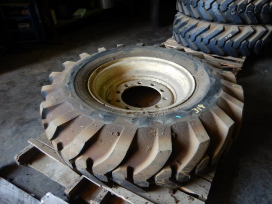 (1) 13.00 - 24 TIRE,  FOAM FILLED, ON 10-HOLE WHEEL