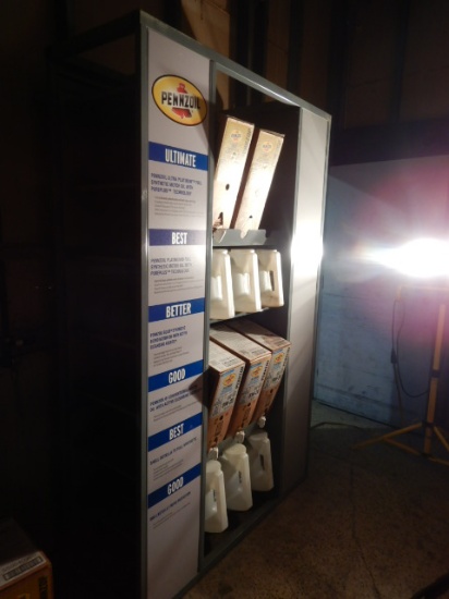 BOX OIL CONTAINER STATION WITH (15) BOXES OF OILS