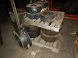 (2) PALLETS WITH FORKLIFT TIRES,  SOLID, VARIOUS SIZES