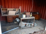 DESKS, CHEVROLET REAR BUMPER,  ROLL AROUND CART, AND MISCELLANEOUS