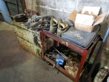 CART & CABINET WITH TOOLS, CHAIN,  & MISCELLANEOUS