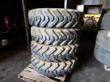 (4) 13.00 X 24 TIRES,  FOAM FILLED, ON 10-HOLE WHEELS