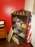 (2) DESKS, WOODEN CABINET, CHAIR,  & MISCELLANEOUS