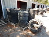(27) MISCELLANEOUS SOLID TIRES  AND WHEELS, 33 X 10.75 - 20 & 33 X 12 - 20