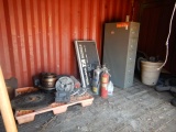 LOT WITH A PLANETARY, ELECTRIC HYDRAULIC PUMP, SHOP VAC, FILE CABINET, FIRE