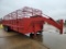 24' NECK OVER GOOSENECK STOCK TRAILER  3 AXLE, 1 CUT GATE, NEW FLOOR, BAR T
