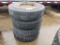 (4) ORIGINAL LOW PRO 11R22.5 LUG TIRES ON DAYTON RIMS