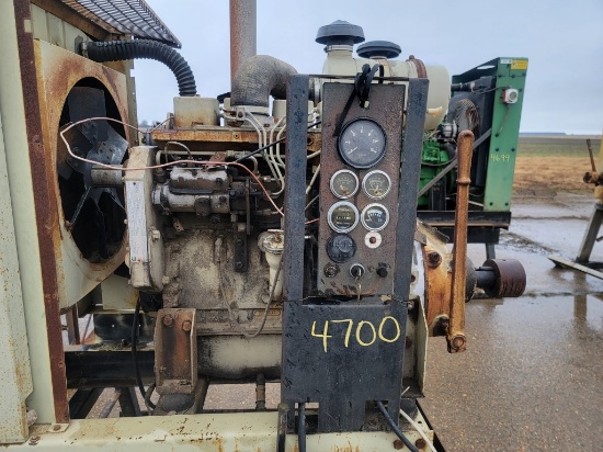 4 CYLINDER CUMMINS DIESEL POWER UNIT 6878+/-HOURS  WITH CLUTCH, ON STAND, S