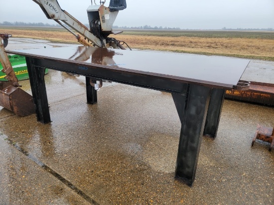 4' X 8' X 1/2" THICK METAL TABLE WITH 4" X 6" FRAME