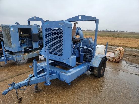 JOHN DEERE 4 CYLINDER POWER UNIT  8" PUMP, TRAILER MOUNTED