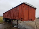 1976 FRUHAUL 36' FLAT BOTTOM GRAIN TRAILER  TANDEM AXLE, SPRING RIDE, 10.00