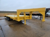16' FLATBED GOOSENECK TRAILER  TANDEM AXLE, SPRING RIDE, 5' DOVETAIL, FLIP