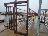 SHOPBUILT HEAVY DUTY CATTLE CROWDING/LOADING ALLY W/SLIDE GATE,  15' X 36