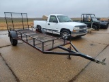 14' BUMPER PULL TRAILER  HOMEMADE, SINGLE AXLE, STEEL MESH FLOOR, RAMP TAIL