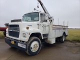 1987 FORD L8000 SERVICE TRUCK 273,000+/-MILES SHOWING  CAT 3208 ENGINE, 5+2
