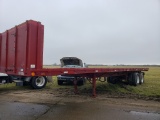 1972 FRUHAFF 40' FLAT BED TRAILER  TANDEM AXLE, SPRING RIDE, SLIDING TANDEM