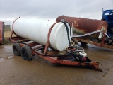 1000 GALLON WATER TRAILER  STEEL TANK, TANDEM AXLE,
