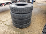 (4) ORIGINAL 11R24.5 LUG TIRES