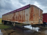 1984 HOMEMADE FLAT BOTTOM GRAIN TRAILER  38', STEEL SIDES, ROLL TARP, SLIDI