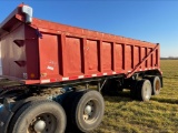 1987 HOMEMADE 24' DUMP TRAILER  TANDEM AXLE, SPRING RIDE, BUD WHEELS, 24.5