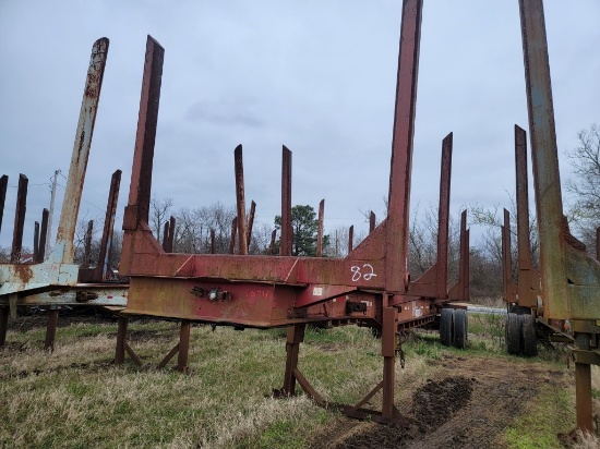 1988 GLC GC4B 4-BUNK LOG TRAILER,  TANDEM AXLE, 11R24.5 TIRES, (RED) S# 040