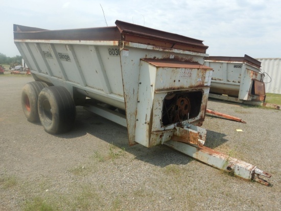 KNIGHT 8030 PRO TWIN SLINGER SIDE SPREADER,  PULL TYPE, TANDEM AXLE, PTO PO