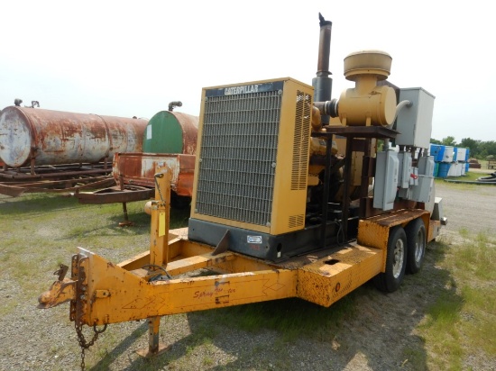 CAT 3208 POWER UNIT,  TANDEM AXLE TRAILER MOUNTED, 250 KVA, 200-KW, FUEL TA