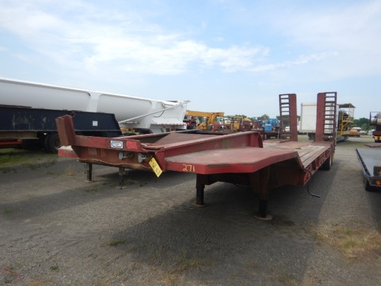 SHOPBUILT EQUIPMENT TRAILER,  30', HYDRAULIC FOLDING RAMPS, TANDEM AXLE, SP