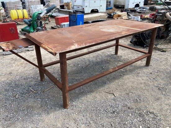 4' X 8' METAL SHOP WORK TABLE
