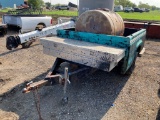 BUMPER PULL PICKUP BED TRAILER W/225 GALLON POLY TANK, NO TITLE