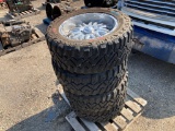 (4) 33 X 12.50 R20 TIRES/WHEELS