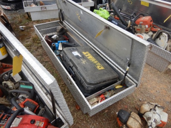 ALUMINUM CROSSBED TOOLBOX WITH CONTENTS,  PAVEMENT BREAKER, BREAKER PAVEMEN