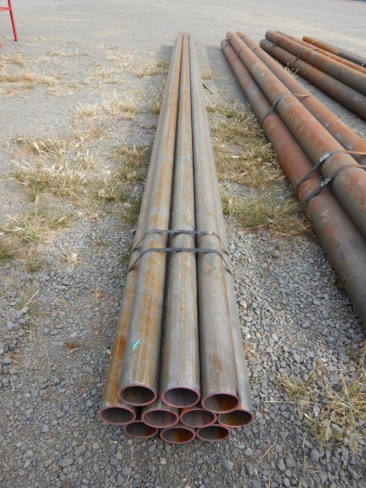 (10) STEEL PIPES,  4" X 25'