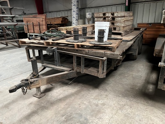 FABCO SHOPBUILT UTILITY TRAILER,  BALL HITCH, TANDEM AXLE, DIAMOND PLATE TY
