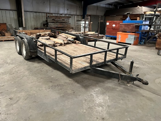 FABCO SHOPBUILT UTILITY TRAILER,  BALL HITCH, TANDEM AXLE, SMOOTH FENDERS
