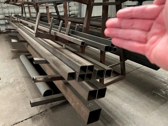 (5) SECTIONS OF SQUARE TUBING  (MISCELLANEOUS SIZES)