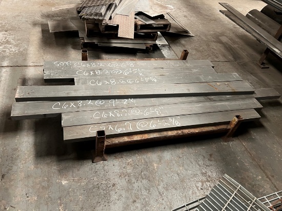METAL PALLET WITH (8) C-CHANNEL,  8' X 8"
