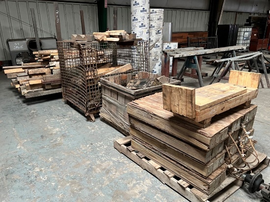 (4) LOTS OF BLOCKS, 2" LUMBER & MISCELLANEOUS, CAGE AND RACK