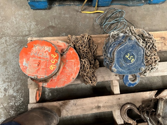 (2) CHAIN HOISTS