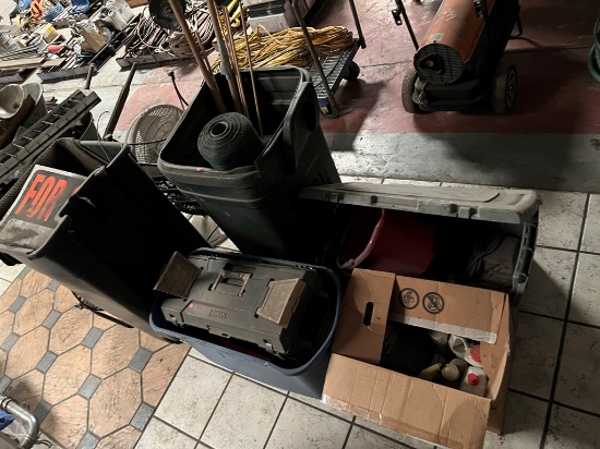 LOT WITH FNAS, CHAIRS, TOOLBOXES, TOTES,  & MISCELLANEOUS