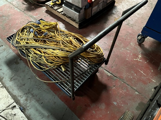 ROLL AROUND CART WITH EXTENSION CORDS