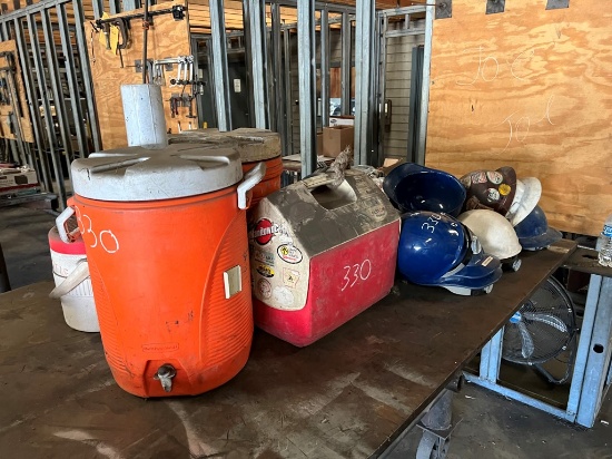 COOLERS AND HARD HATS