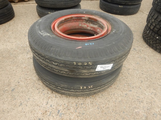 (2) 11 X 22.5 TIRES  ON DAYTONS